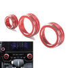 Honda CR-V (2017-2022) Red 3 x AC Climate Switch Knob Ring Cover Trim