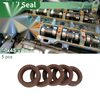 Oil Seal 30x45x12mm FKM Rubber High Pressure Brown 5 Pcs