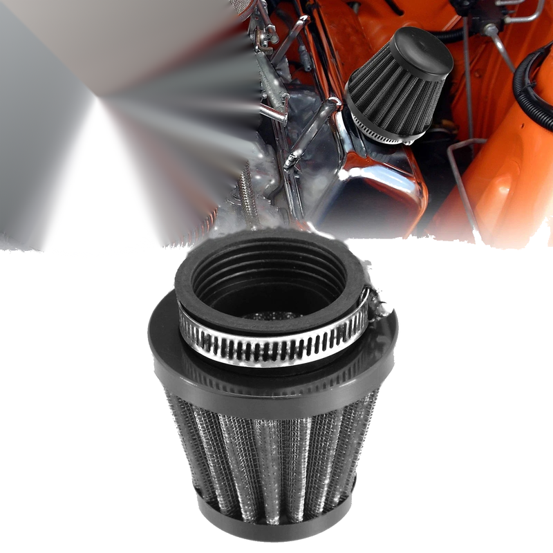 Motorcycle Air Filter Cleaner / 45mm / Round Tapered Black