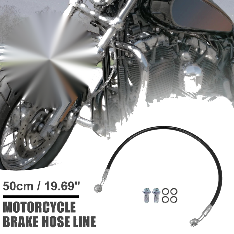 Motorcycle Hydraulic Brake Line Oil Pipe Black 1 Set Brake Hose 50cm