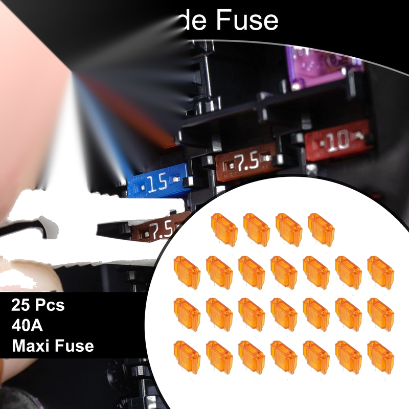 Car Boat Truck RV Motorcycle Orange 25 Pcs 40A Blade Fuse