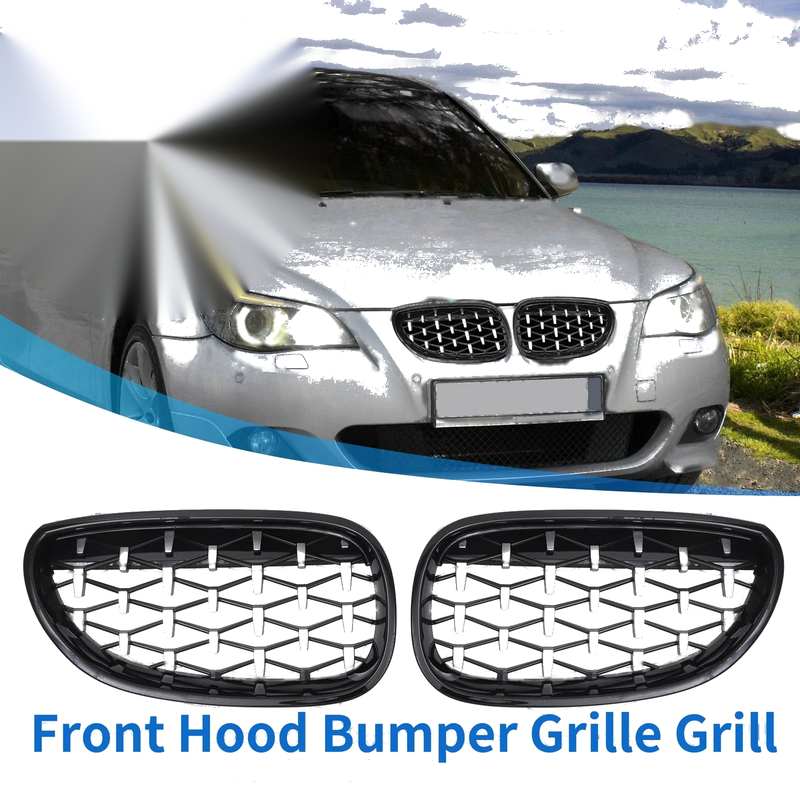 BMW 5 Series Front Hood Bumper Grille Grill Diamond Star (2004-2009)