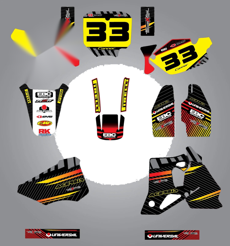 Honda CR 80 (1996-2002) - Factory Style Stickers Custom Graphic Kit