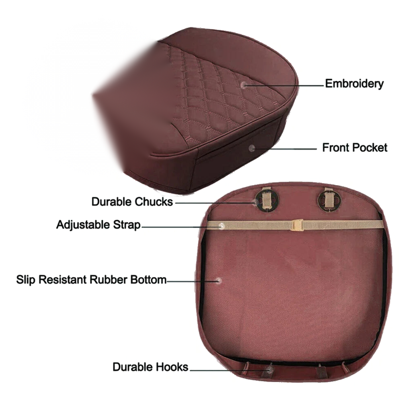 Car Sedan Auto Chair Cushion Mat Protector Brown Front Seat Cover