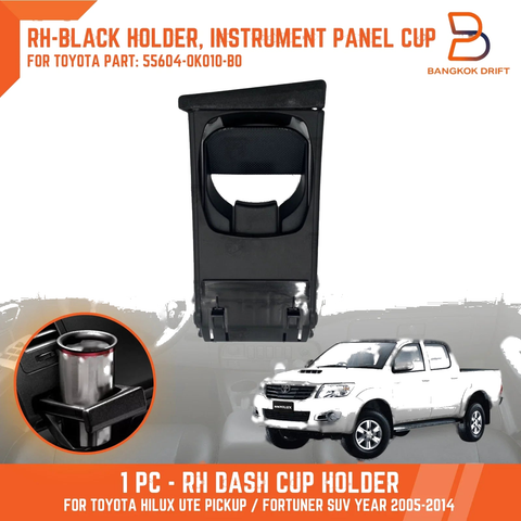 Toyota Hilux Ute Vigo MK6 MK7 Fortuner Black Right Dash Cup Holder (05-15)