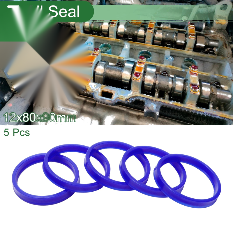 Oil Seal / 80x90x12mm / Seal Ring Rotary Shaft Seal TPU Blue 5 Pcs