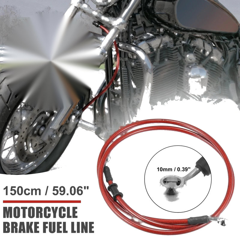 Moto ATV Braided Brake Clutch Oil Hoses Line Pipe 150cm 59.06 in 10mm