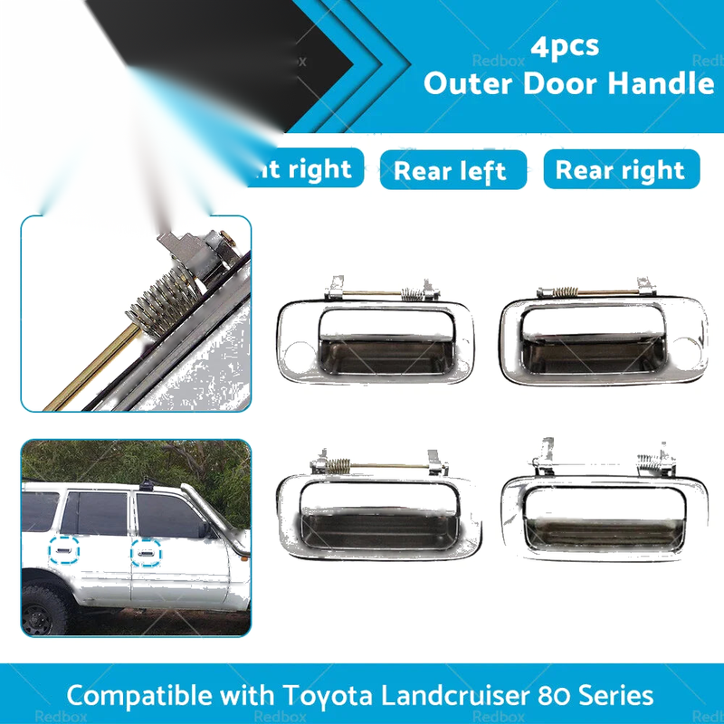 Toyota Landcruiser 80 Series Chrome Front Rear Outer Door Handle (1990-1997)