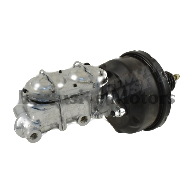 GM 1-1/8" Chrome Master Cylinder & 7" Black Brake Booster (1964-1972)
