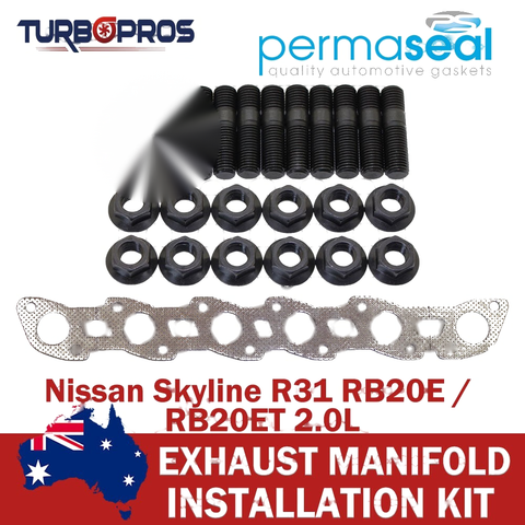 Nissan Skyline R31 2.0L Permaseal Exhaust Manifold Installation Studs&Gasket