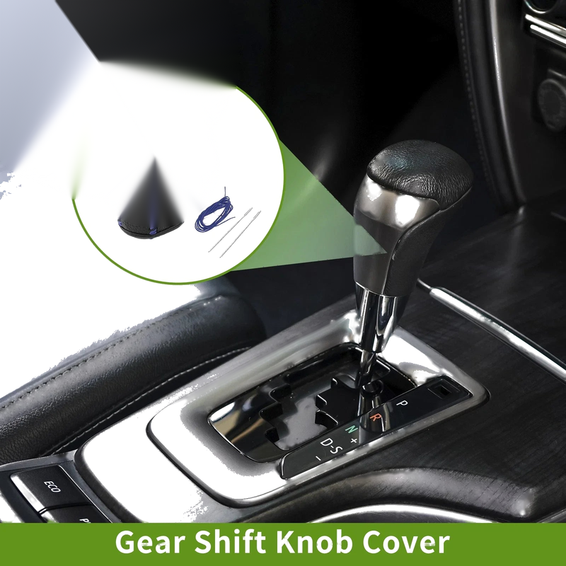 Toyota Tacoma Set Car Gear Shift Knob Cover Pebbled Black Blue (2016–2022)