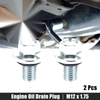 Buick Silver Tone 2 x M12 x 1.75 Steel Engine Oil Drain Plug