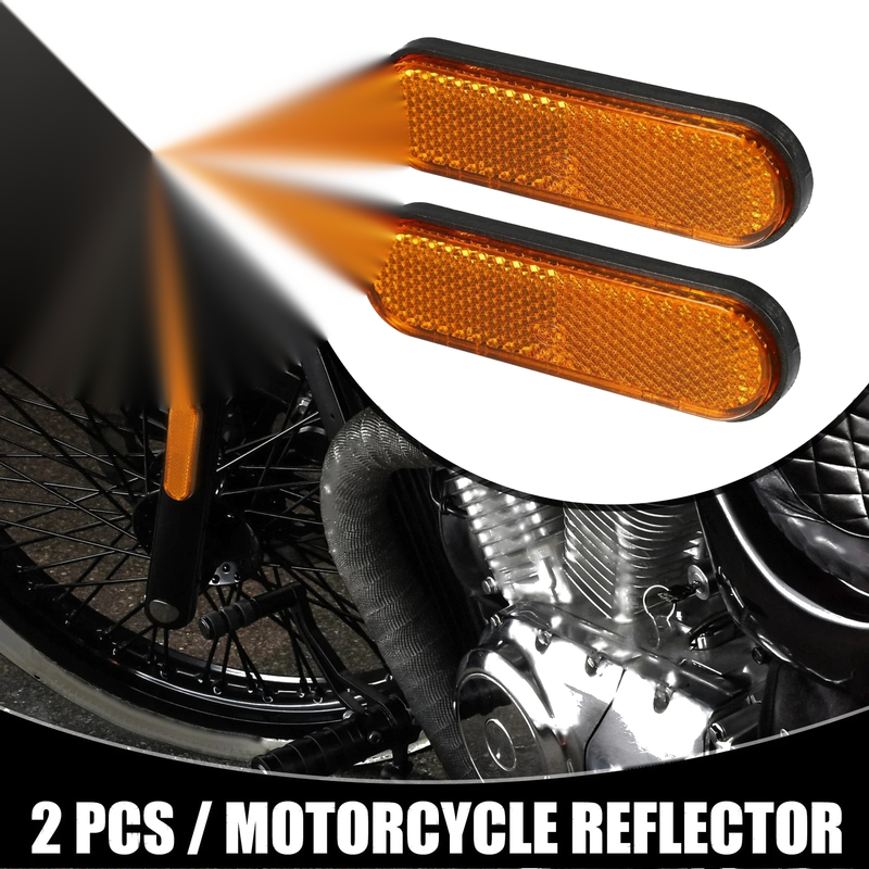 2 x Universal Reflector Oval Motorcycle Safety Reflector Orange