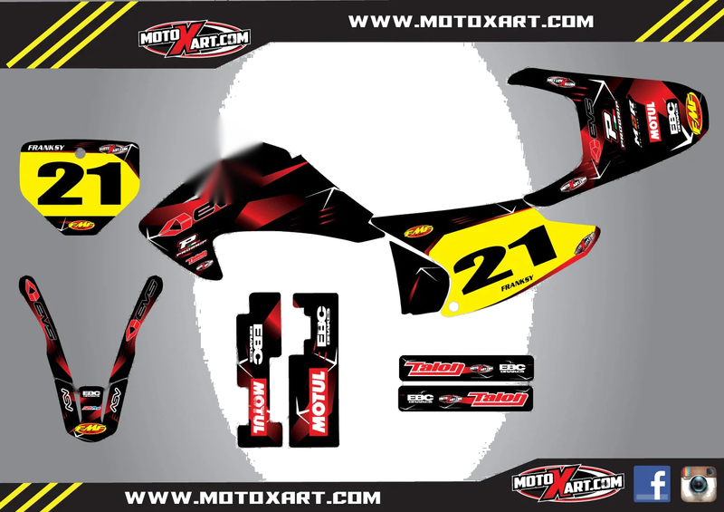 Honda CRF 150 F Custom Graphic Decals (2003-2007)