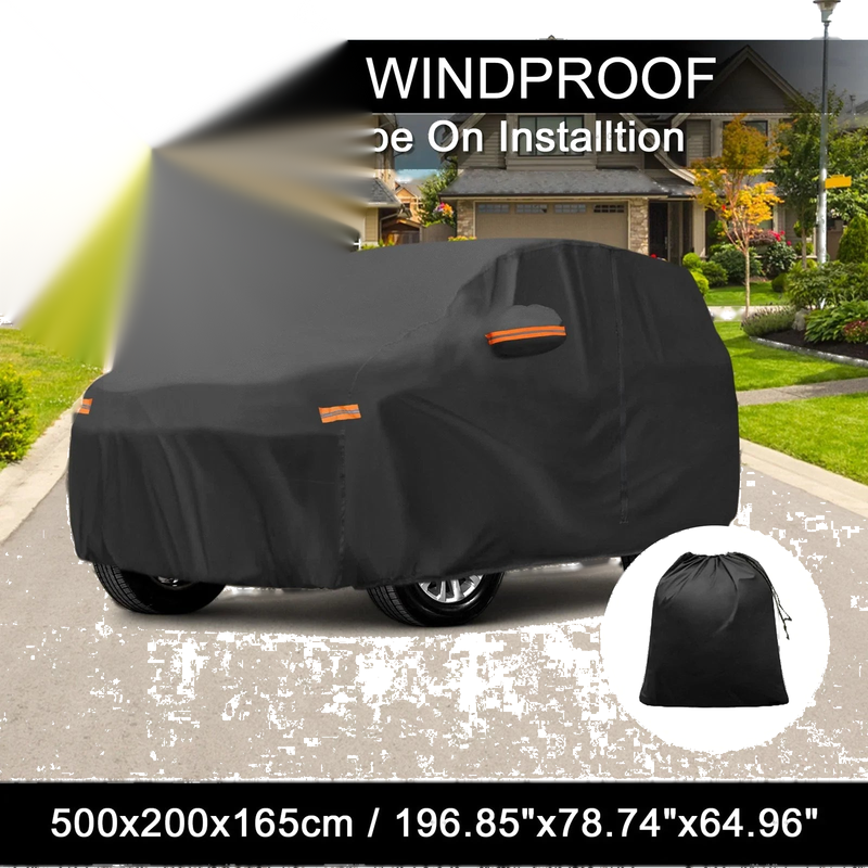 Toyota Land Cruiser Waterproof 210D-PU Car Cover with Driver Door Zipper