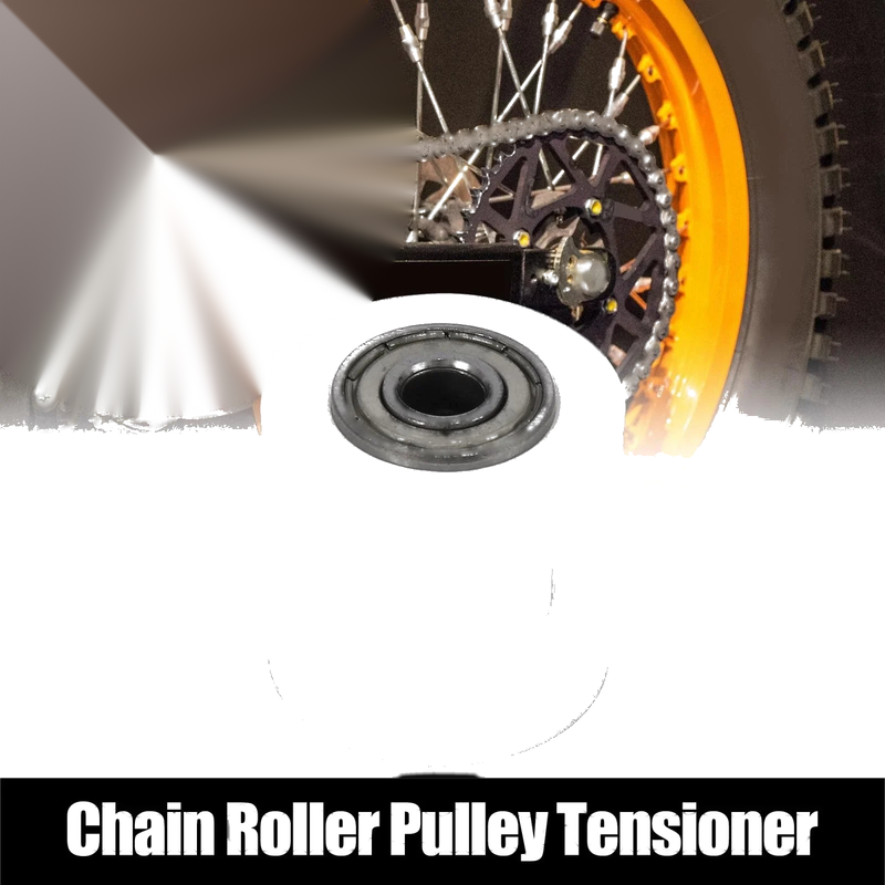 Motorcycle ATV 8mm Chain Roller Pulley Slider Tensioner Wheel Guide White
