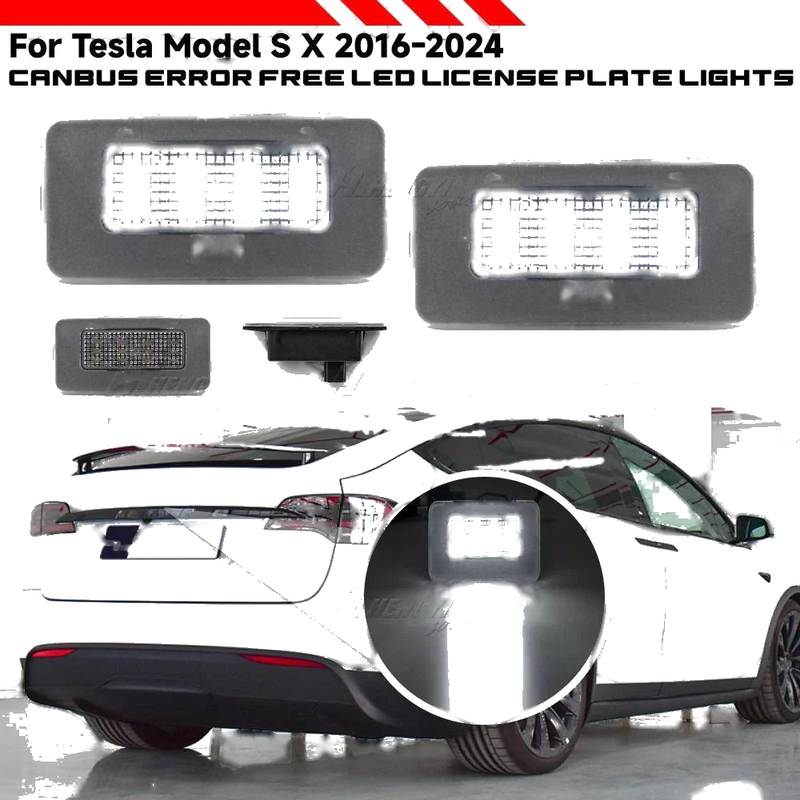 Tesla Model X SMD LED Rear License Plate Lights Car Lamps (2017–2024)