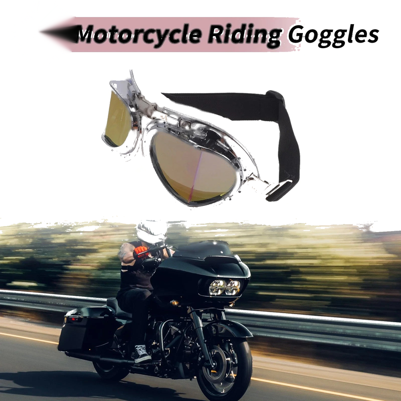 Motorcycle 1Pc Motorcycle Riding Goggles Lens White Frame PU Sponge