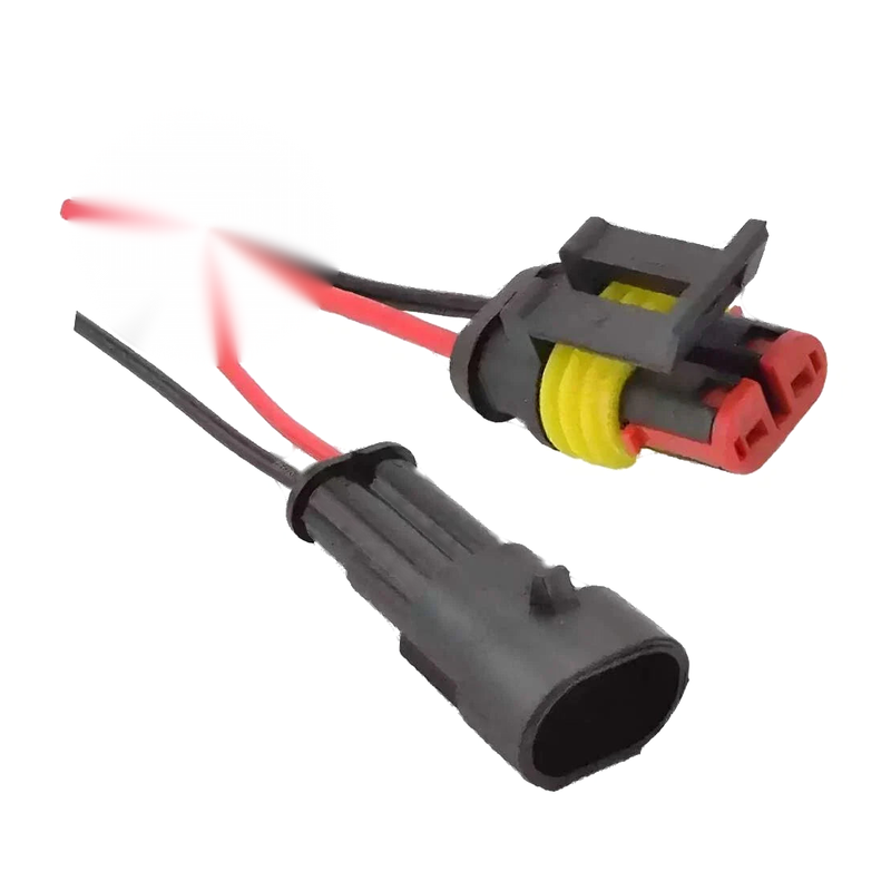 2 x Set Electrical Cable 2 Pin Connector Plug