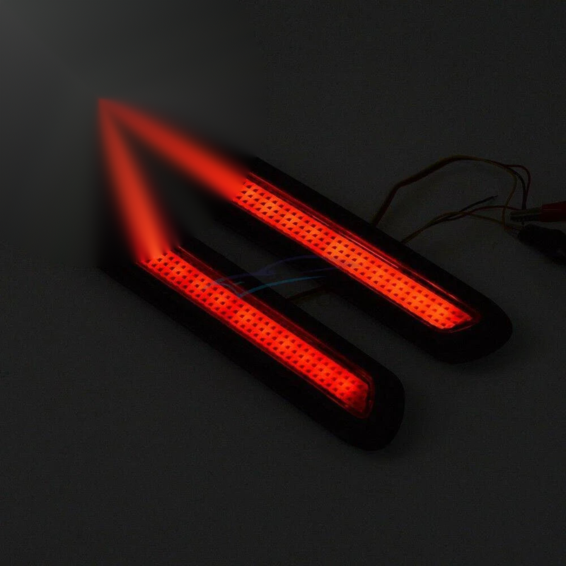 Car Taillight Brake Fog Light Red LED Rear Bumper Reflectors