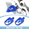 Motorcycle Pair Wide Foot Peg 360 Rotating Aluminum Alloy Footpeg Blue