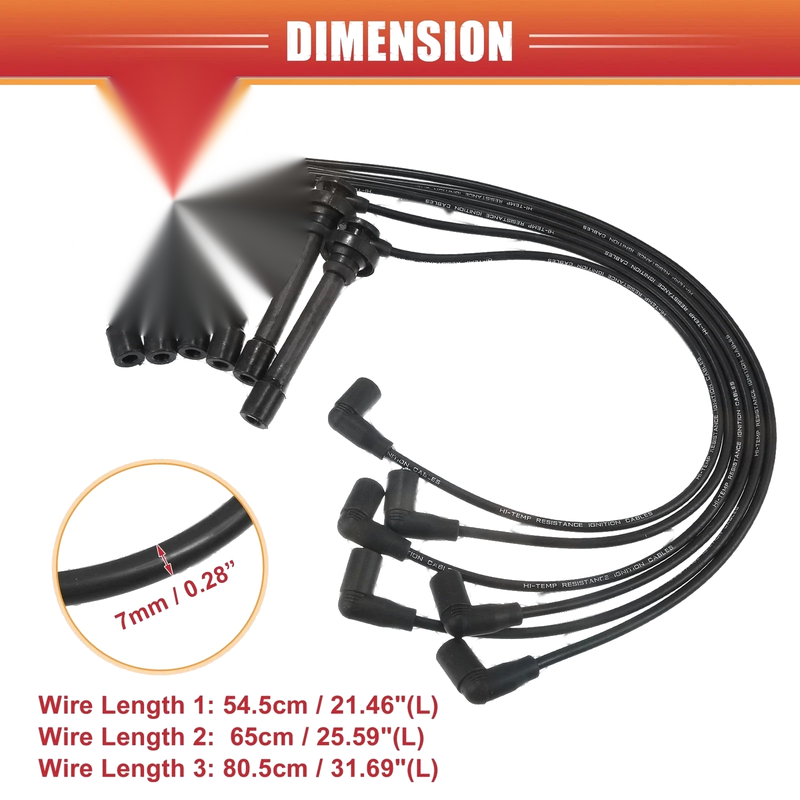 Mitsubishi Diamante 6 x Spark Plug Wire Ignition Coil Cables (1992-2005)