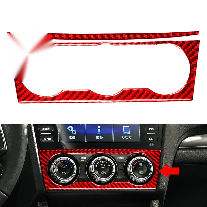Subaru WRX Red Carbon Fiber Air Conditioner Switch Knob Cover (2015-2021)