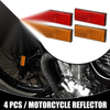 4 x Universal Reflector Rectangle Motorbike Reflector Red Orange