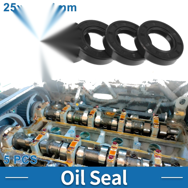 Oil Seal 25x45x10mm Seal Ring Rotary Shaft Nitrile Rubber Black 5 pcs