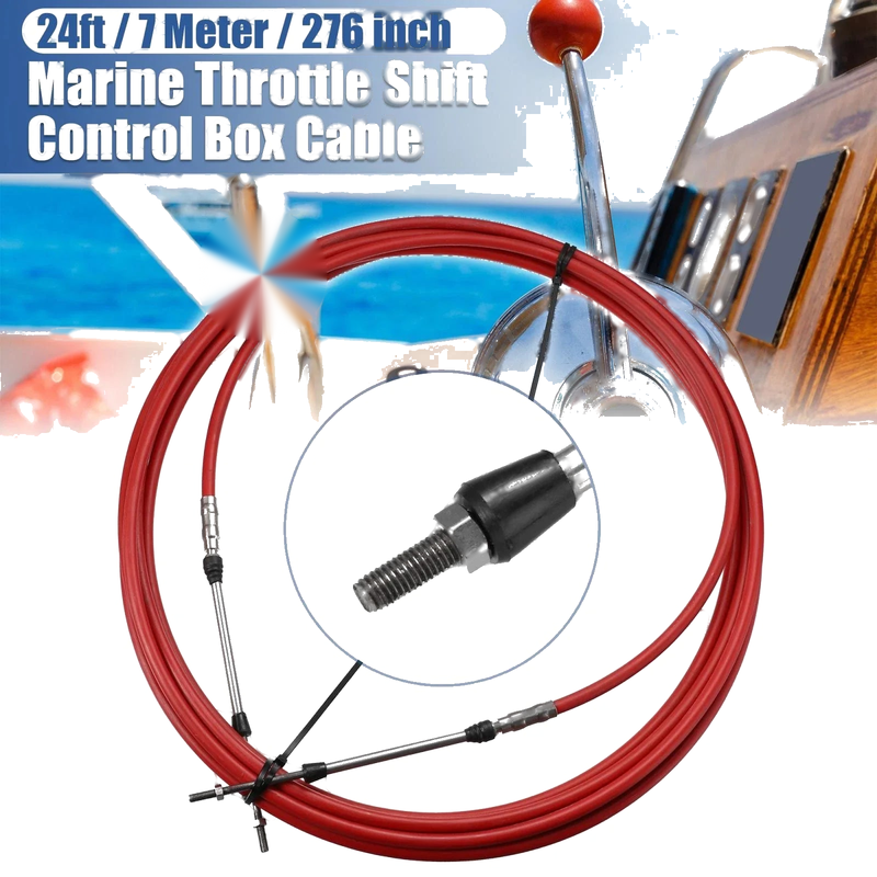 Yamaha Red 1 x 24ft 276 Inch Marine Type Shift Remote Control Box Cable