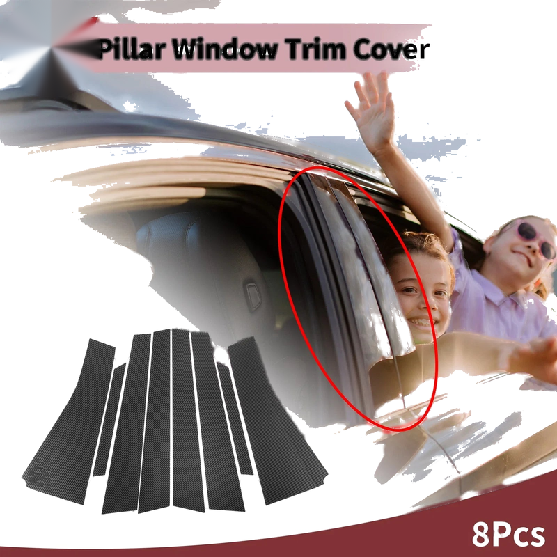 Toyota Wish AE20 8x Car Door Pillar Window Trim Carbon Fiber (2009–2017)