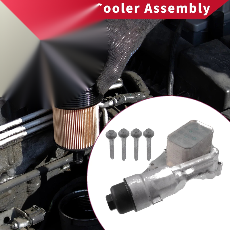 BMW i8 Engine Oil Cooler Filter Housing w/ Bolt & Seals (2014-2020)