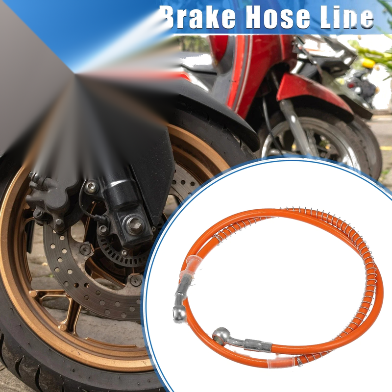 Motorcycle Hydraulic Brake Hose Line Pipeline 100cm 10mm Orange