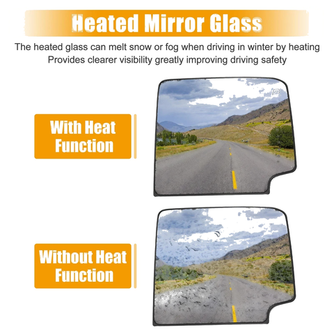 Chevrolet Silverado Right Upper Side Rearview Mirror Glass Heated