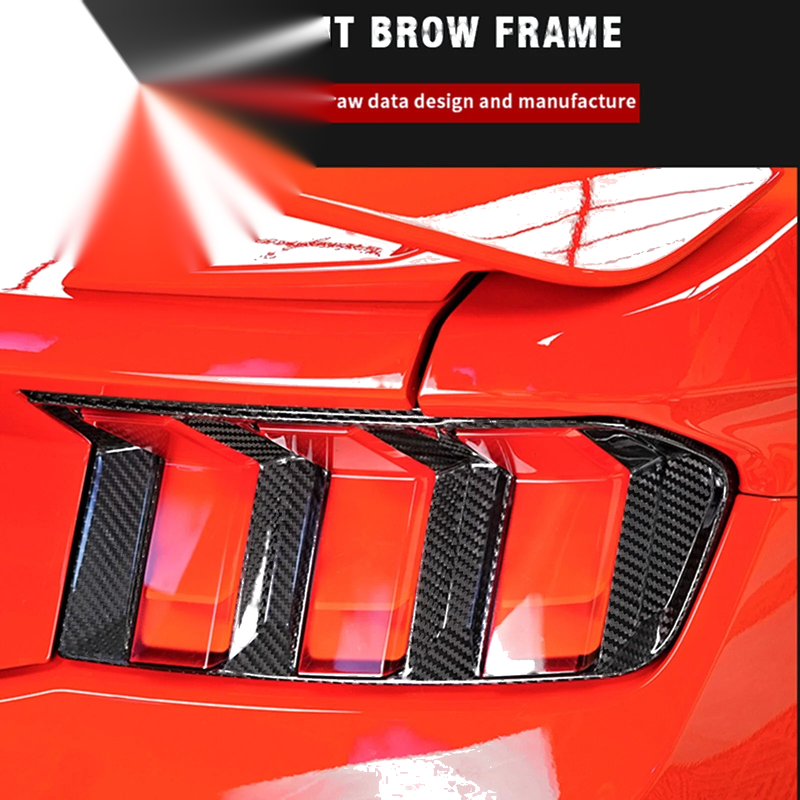 Ford Mustang Dry Carbon Fiber Tail Light Frame Cover (2024-2026)