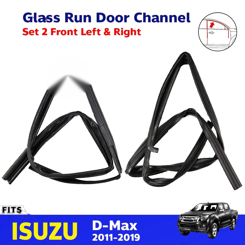 Glass Run Door Channel Rubber Front LH+RH Fits Isuzu D-Max 4D Pickup 2011-19