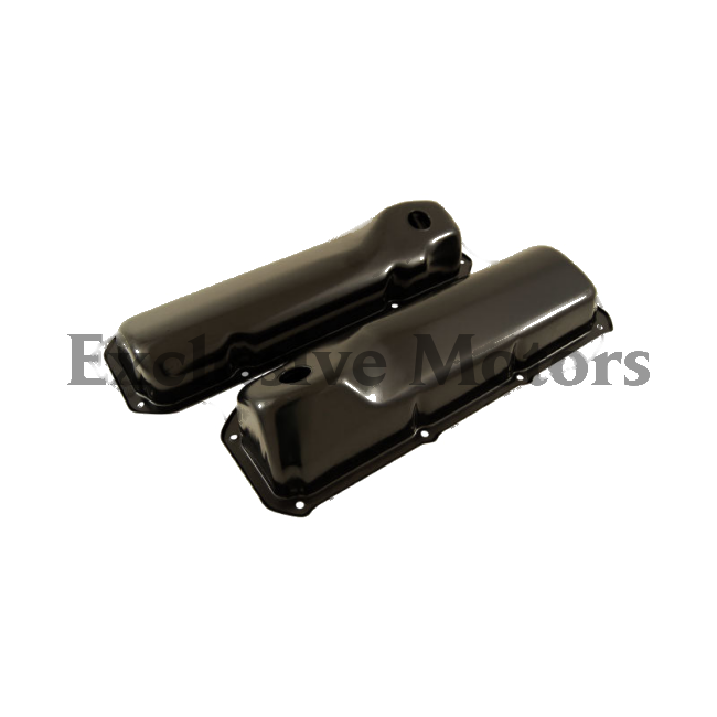 Ford Cleveland 302 351 Valve Rocker Covers Chrome Black Steel (1969-1974)