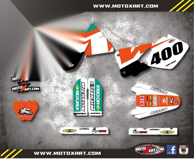 KTM EXC (1998-2000) Decals Stickers Custom Graphic Kit RECKLESS STYLE