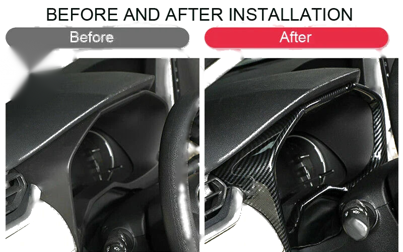 Toyota RAV4 ABS Carbon Fiber Dashboard Meter Frame Cover Trim (2019–2023)