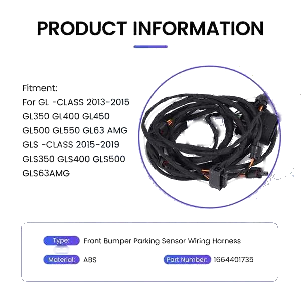 Mercedes-Benz X166 GL GLS Wiring Harness Front Bumper Sensor (2013–2019)