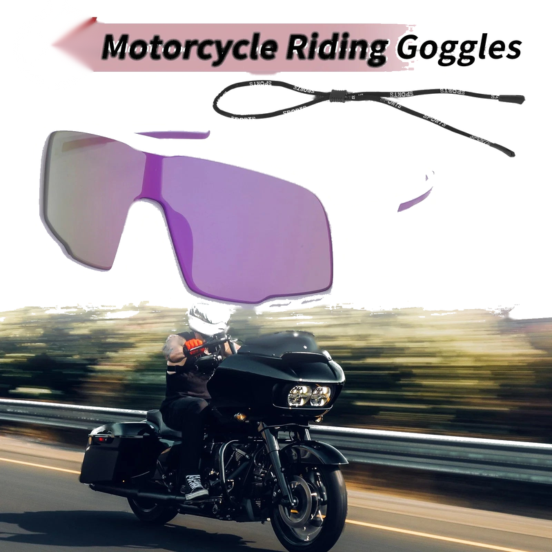Motorcycle Riding Goggles Purple Lens White Purple Frame Triacetyl Cellulos PC