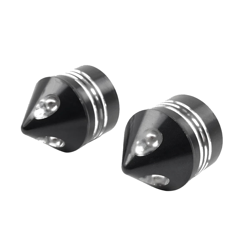 Harley Touring Dyna Road King Black & White Front Axle Cap Nuts