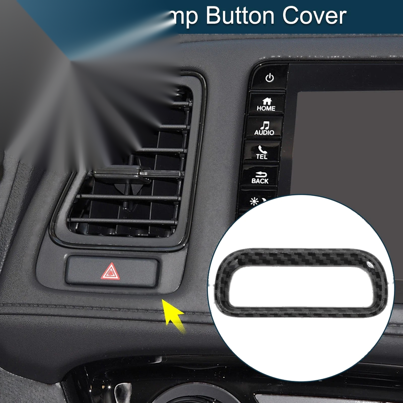 Honda Vezel RV3 RV4 RV5 RV6 Carbon Fiber Black Warning Lamp Button Cover