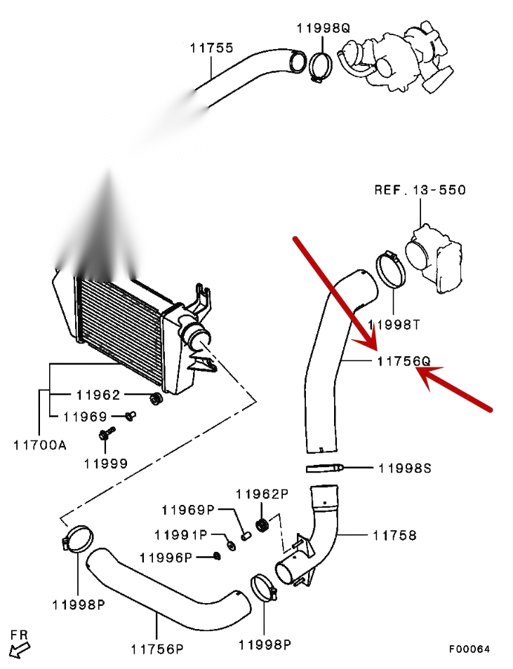 Mitsubishi Triton MN 2.5L Turbo Intercooler Hose Pipe (2010-2015)