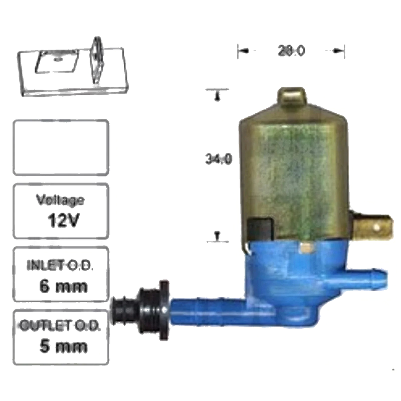 Toyota Hilux Front Windscreen Washer Pump (1972–1977)