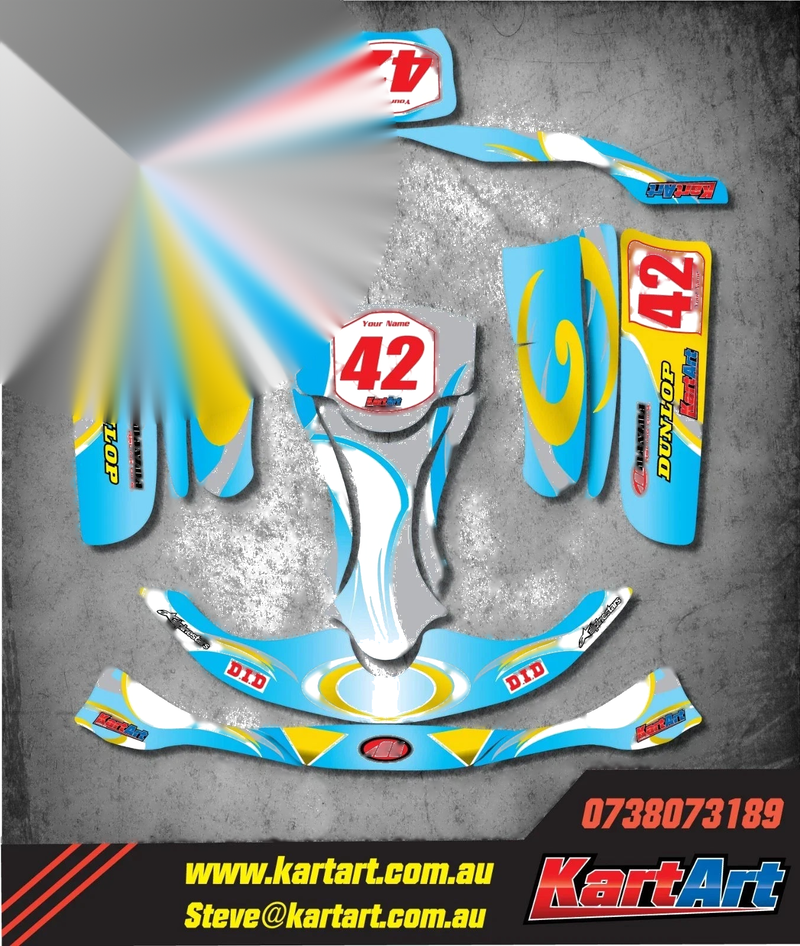 Whirlpool Style Dino Kart KART ART Sticker Kit