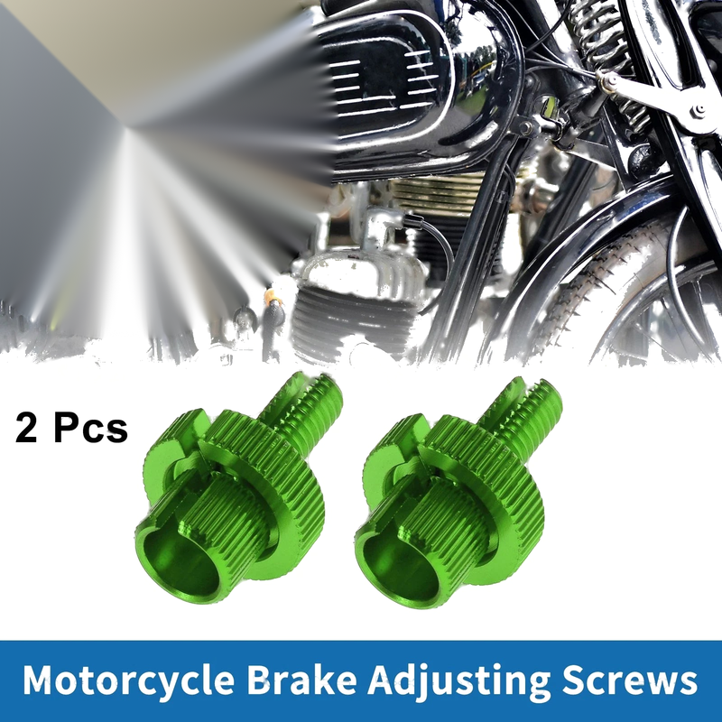 Motorcycle 2 x Brake Lever Barrel Adjusters Screws M8 Green
