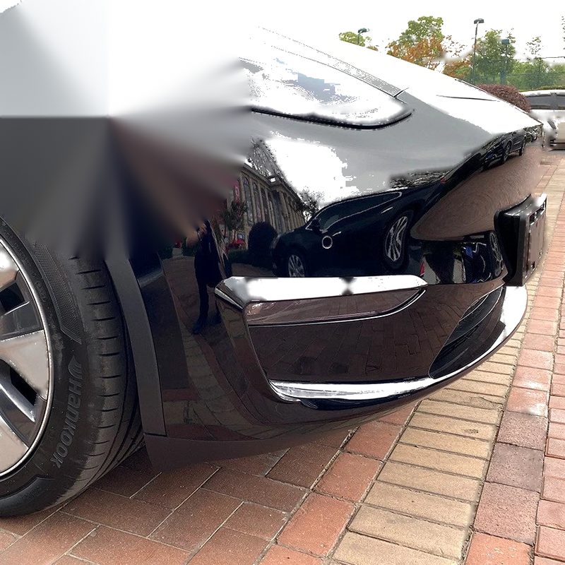 Tesla Model Y Black Front Bumper Side Canards Covers Trims (2020–2024)