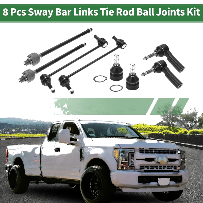 Ford Mustang 8pcs Front Suspension Kit Tie Rod Ends & Sway Bar Links