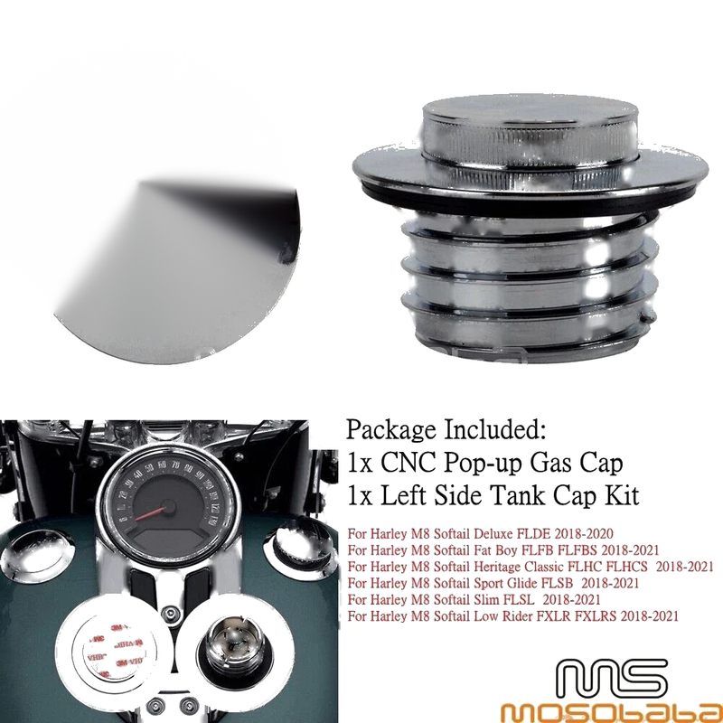 Harley Fat Boy Sport Glide Deluxe Low Rider Fuel Gas Tank Cap (2018-2021)